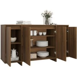 YOUTHUP Buffet Chêne Marron 135x41x75 Cm Aggloméré - Brun -Buffet et enfilade Soldes 56549961 4