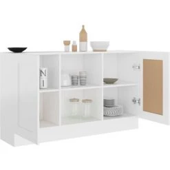 Topdeal Buffet Blanc 120x30,5x70 Cm Aggloméré FF802777_FR -Buffet et enfilade Soldes 56579232 4