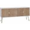ALTOBUY MARUVA - Buffet 4 Portes Pin Massif Marron Et Blanc - Blanc