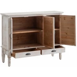 ALTOBUY SHAMUS - Buffet 3 Portes 2 Tiroirs Bois Blanc Aspect Vieilli - Blanc -Buffet et enfilade Soldes 56617686 3