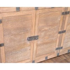 MEUBLE HOUSE Buffet En Manguier Blanchi Et Métal Style Coffre Vintage "Voyage" - Marron -Buffet et enfilade Soldes 56624501 4