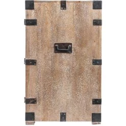 MEUBLE HOUSE Buffet En Manguier Blanchi Et Métal Style Coffre Vintage "Voyage" - Marron -Buffet et enfilade Soldes 56624501 5