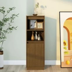 Buffet 37x34x110 Cm Bois Massif De Pin Marron Miel VidaXL -Buffet et enfilade Soldes 56853778 3