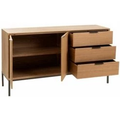 Paris Prix - Buffet 2 Portes & 3 Tiroirs "dresa" 140cm Naturel -Buffet et enfilade Soldes 57062006 5