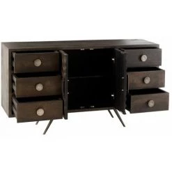 Paris Prix - Buffet 2 Portes & 6 Tiroirs "polco" 150cm Marron 7 Paris Prix - Buffet 2 Portes & 6 Tiroirs "polco" 150cm Marron -Buffet et enfilade Soldes 57062014 3