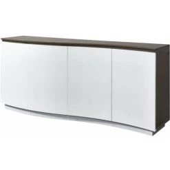 Paris Prix - Bahut 4 Portes En Bois "pyloza" 200cm Blanc Laqué