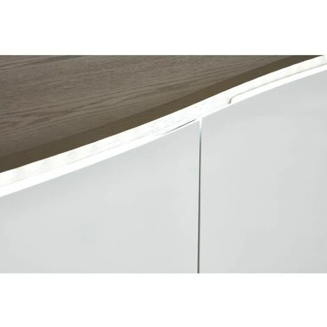 Paris Prix - Bahut 4 Portes En Bois "pyloza" 200cm Blanc Laqué 2 Paris Prix - Bahut 4 Portes En Bois "pyloza" 200cm Blanc Laqué – Image 2