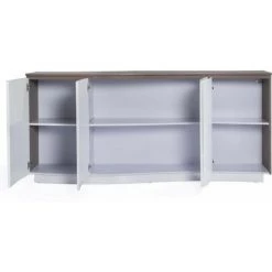 Paris Prix - Bahut 4 Portes En Bois "pyloza" 200cm Blanc Laqué 7 Paris Prix - Bahut 4 Portes En Bois "pyloza" 200cm Blanc Laqué -Buffet et enfilade Soldes 57075178 3