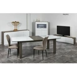 Paris Prix - Bahut 4 Portes En Bois "pyloza" 200cm Blanc Laqué 9 Paris Prix - Bahut 4 Portes En Bois "pyloza" 200cm Blanc Laqué -Buffet et enfilade Soldes 57075178 5