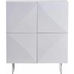Paris Prix - Buffet 4 Portes "brantley" 120cm Blanc Laqué
