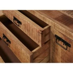 Paris Prix - Bahut 2 Portes & 3 Tiroirs "salico" 180cm Marron -Buffet et enfilade Soldes 57080167 3