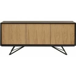 Paris Prix - Bahut 3 Portes Design "pontresina" 200cm Naturel