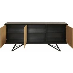 Paris Prix - Bahut 3 Portes Design "pontresina" 200cm Naturel -Buffet et enfilade Soldes 57080168 3