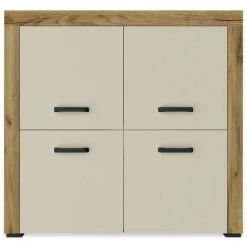 Paris Prix - Buffet 4 Portes Design "varoy" 110cm Chêne Clair