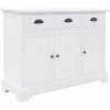 NOVA Crédenza Avec 3 Portes Et 3 Tiroirs Salon En Pin Blanc Couleur En Bois Buffet Avec 3 Portes MDF Et Bois De Pin 105 X 35 X 77,5 Cm
