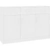 NOVA Croyance En Bois Avec 3 Tiroirs Et 3 Portes Vérifiées Armoire élégante Diverses Couleurs Buffet Blanc 110x30x75 Cm Aggloméré Couleur : BLANCHE