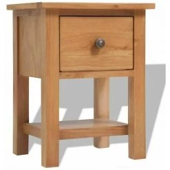 NOVA Tableau De Chevet De Style Rustique 36x30x47 Cm En Bois De Chêne Brun Massif Table De Chevet 36 X 30 X 47 Cm Bois De Chêne Massif -Buffet et enfilade Soldes 57097278 2