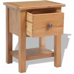 NOVA Tableau De Chevet De Style Rustique 36x30x47 Cm En Bois De Chêne Brun Massif Table De Chevet 36 X 30 X 47 Cm Bois De Chêne Massif -Buffet et enfilade Soldes 57097278 5