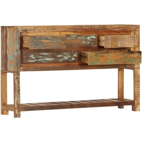 NOVA Crédenza Avec Des Tiroirs Et Des Meubles D'étagère élégant Entrée Brillante Différents Modèles Buffet 120x30x75 Cm Bois De Récupération Solide Des Modèles : Bois De Récupération 4 NOVA Crédenza Avec Des Tiroirs Et Des Meubles D'étagère élégant Entrée Brillante Différents Modèles Buffet 120x30x75 Cm Bois De Récupération Solide Des Modèles : Bois De Récupération – Image 4