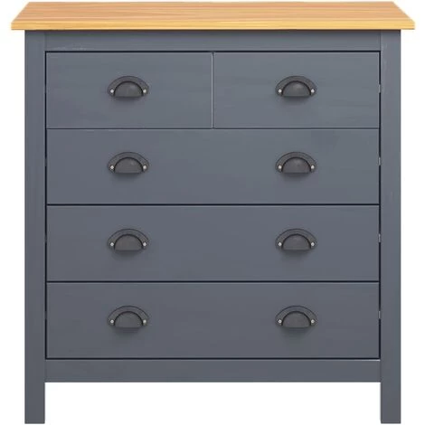 NOVA Pin De Buffet En Bois Massif Avec 5 Tiroirs De Style Rustique Différentes Couleurs Buffet Hill Range Gris 79x40x80 Cm Bois De Pin Solide Couleur : Miel Gris Et Brun 3 NOVA Pin De Buffet En Bois Massif Avec 5 Tiroirs De Style Rustique Différentes Couleurs Buffet Hill Range Gris 79x40x80 Cm Bois De Pin Solide Couleur : Miel Gris Et Brun – Image 3