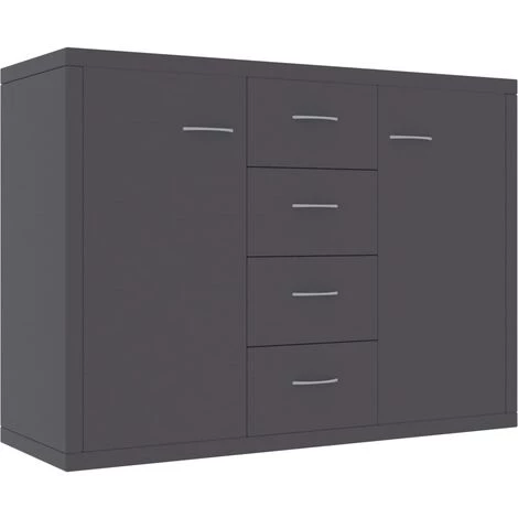NOVA Croyance En Bois Avec 4 Tiroirs Et 2 Portes Coffre De Tiroirs Salon Mobile Diverses Couleurs Buffet Gris 88x30x65 Cm Aggloméré Couleur : GRIS 2 NOVA Croyance En Bois Avec 4 Tiroirs Et 2 Portes Coffre De Tiroirs Salon Mobile Diverses Couleurs Buffet Gris 88x30x65 Cm Aggloméré Couleur : GRIS – Image 2