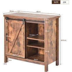 AZKOEESY Buffet Haut, Meuble De Rangement Avec Portes Coulissantes, étagère Réglable Pour Salon, Salle à Manger, Couloir - Marron Vintage 9 AZKOEESY Buffet Haut, Meuble De Rangement Avec Portes Coulissantes, étagère Réglable Pour Salon, Salle à Manger, Couloir - Marron Vintage -Buffet et enfilade Soldes 57118906 5