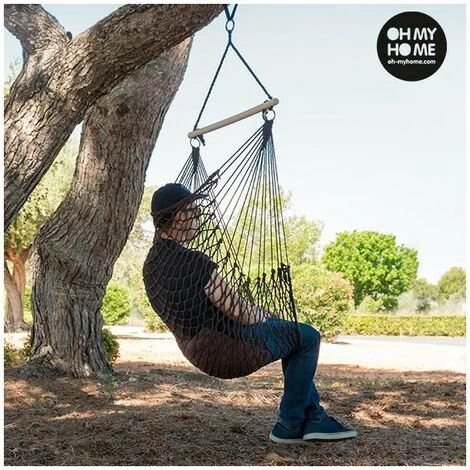 BIGBUY GARDEN Chaise Suspendue Corde Avec Coussin Oh My Home 1 BIGBUY GARDEN Chaise Suspendue Corde Avec Coussin Oh My Home