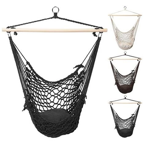 BIGBUY GARDEN Chaise Suspendue Corde Avec Coussin Oh My Home 2 BIGBUY GARDEN Chaise Suspendue Corde Avec Coussin Oh My Home – Image 2