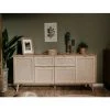 CAESAROO Buffet 180x71H Cm Chêne Clair Avec Quatre Portes Et Deux Tiroirs | Chêne Clair