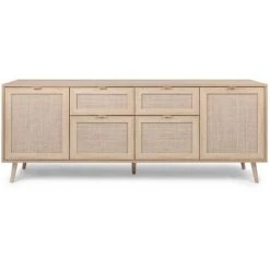 CAESAROO Buffet 180x71H Cm Chêne Clair Avec Quatre Portes Et Deux Tiroirs | Chêne Clair 8 CAESAROO Buffet 180x71H Cm Chêne Clair Avec Quatre Portes Et Deux Tiroirs | Chêne Clair -Buffet et enfilade Soldes 57194236 4