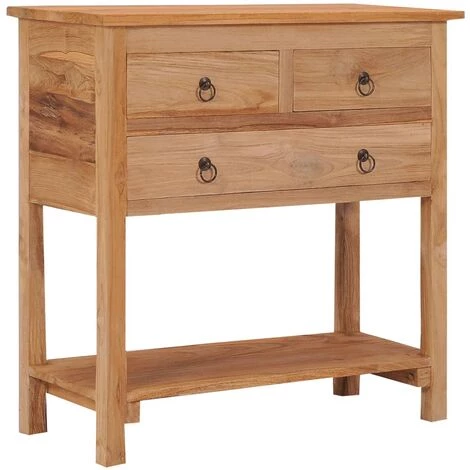 NOVA Croyance Mobile Avec 3 Tiroirs Et Une étagère En Bois En Teck Solide Buffet 78x35x80 Cm Bois De Teck Massif 1 NOVA Croyance Mobile Avec 3 Tiroirs Et Une étagère En Bois En Teck Solide Buffet 78x35x80 Cm Bois De Teck Massif