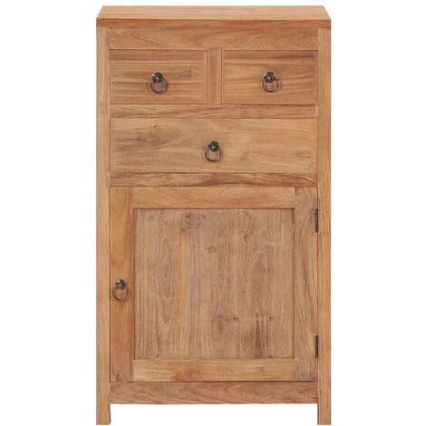 NOVA Croyance Mobile élevée Avec Des Tiroirs Et Une Porte En Bois En Teck Solide Buffet 50 X 30 X 90 Cm Bois De Teck Massif 3 NOVA Croyance Mobile élevée Avec Des Tiroirs Et Une Porte En Bois En Teck Solide Buffet 50 X 30 X 90 Cm Bois De Teck Massif – Image 3