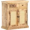 NOVA Buffet Mobile En Mangue Solide Et Baril Naturel Buffet 65x32x70 Cm Bois De Manguier Massif Et Canne Naturelle