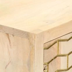 NOVA Pinie-pied En Or Mobile Avec Portes En Bois Massif De La Mangue Buffet Doré 60 X 30 X 70 Cm Bois De Manguier Massif -Buffet et enfilade Soldes 57223779 5