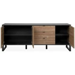 CAESAROO Buffet 175x70H Cm Manhattan Bambou Et Gris Anthracite Avec Trois Portes Et Trois Tiroirs | Bambou Et Gris Anthracite 7 CAESAROO Buffet 175x70H Cm Manhattan Bambou Et Gris Anthracite Avec Trois Portes Et Trois Tiroirs | Bambou Et Gris Anthracite -Buffet et enfilade Soldes 57229597 3