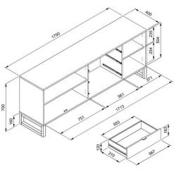 CAESAROO Buffet 175x70H Cm Manhattan Bambou Et Gris Anthracite Avec Trois Portes Et Trois Tiroirs | Bambou Et Gris Anthracite 9 CAESAROO Buffet 175x70H Cm Manhattan Bambou Et Gris Anthracite Avec Trois Portes Et Trois Tiroirs | Bambou Et Gris Anthracite -Buffet et enfilade Soldes 57229597 5