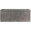 IPERBRIKO Buffet 2 Portes Et 3 Tiroirs Ocean Beton Gris 210x45xh.85 Cm