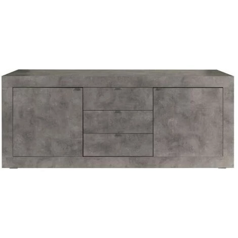 IPERBRIKO Buffet 2 Portes Et 3 Tiroirs Ocean Beton Gris 210x45xh.85 Cm 1 IPERBRIKO Buffet 2 Portes Et 3 Tiroirs Ocean Beton Gris 210x45xh.85 Cm