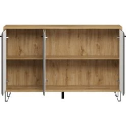 CHB COLLECTION Buffet - Mélaminé Chêne-feutre - Naturel/gris Foncé - 146 / 90 / 42 Cm - Naturel/Gris Foncé -Buffet et enfilade Soldes 57747483 3