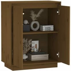 YOUTHUP Buffet Marron Miel 60x34x75 Cm Bois Massif De Pin - Brun -Buffet et enfilade Soldes 57778153 5