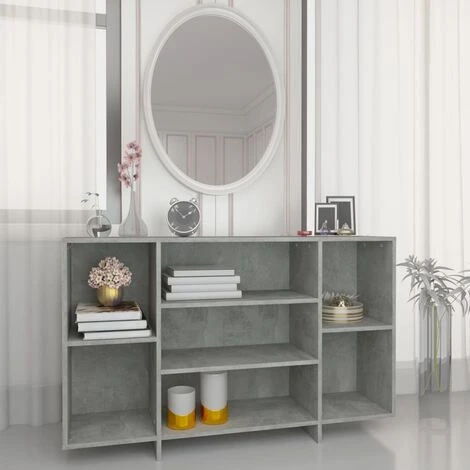 YOUTHUP Buffet Gris Béton 120x30x75 Cm Aggloméré - Gris 1 YOUTHUP Buffet Gris Béton 120x30x75 Cm Aggloméré - Gris