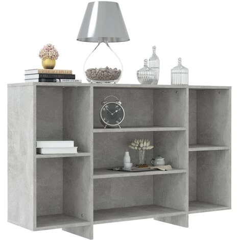 YOUTHUP Buffet Gris Béton 120x30x75 Cm Aggloméré - Gris 3 YOUTHUP Buffet Gris Béton 120x30x75 Cm Aggloméré - Gris – Image 3
