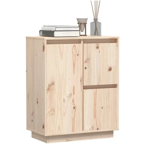 YOUTHUP Buffet 60x34x75 Cm Bois Massif De Pin - Brun 4 YOUTHUP Buffet 60x34x75 Cm Bois Massif De Pin - Brun – Image 4