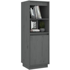 YOUTHUP Buffet Gris 37x34x110 Cm Bois Massif De Pin - Gris 8 YOUTHUP Buffet Gris 37x34x110 Cm Bois Massif De Pin - Gris -Buffet et enfilade Soldes 57778189 4
