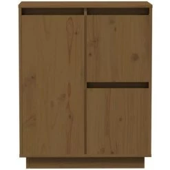 YOUTHUP Buffet Marron Miel 60x34x75 Cm Bois Massif De Pin - Brun -Buffet et enfilade Soldes 57778193 5