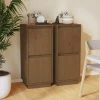 YOUTHUP Buffets 2 Pcs Marron Miel 31,5x34x75 Cm Bois Massif De Pin - Brun