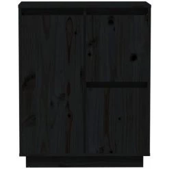 YOUTHUP Buffet Noir 60x34x75 Cm Bois Massif De Pin - Noir -Buffet et enfilade Soldes 57778257 5