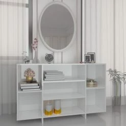 YOUTHUP Buffet Blanc Brillant 120x30x75 Cm Aggloméré - Blanc
