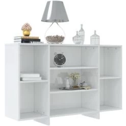 YOUTHUP Buffet Blanc Brillant 120x30x75 Cm Aggloméré - Blanc -Buffet et enfilade Soldes 57778316 3