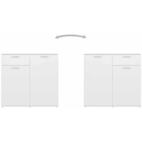 TRUE DEAL Buffet Blanc 160x36x75 Cm Aggloméré 5 TRUE DEAL Buffet Blanc 160x36x75 Cm Aggloméré – Image 5